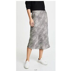 re:named Black and White Leopard Print Midi Skirt - Size L